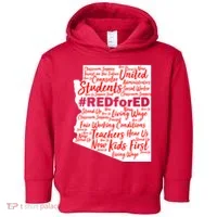Red For Ed Arizona State Mash-Up Teachers Toddler Hoodie thumb 0