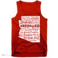Red For Ed Arizona State Mash-Up Teachers Tank Top thumb 0