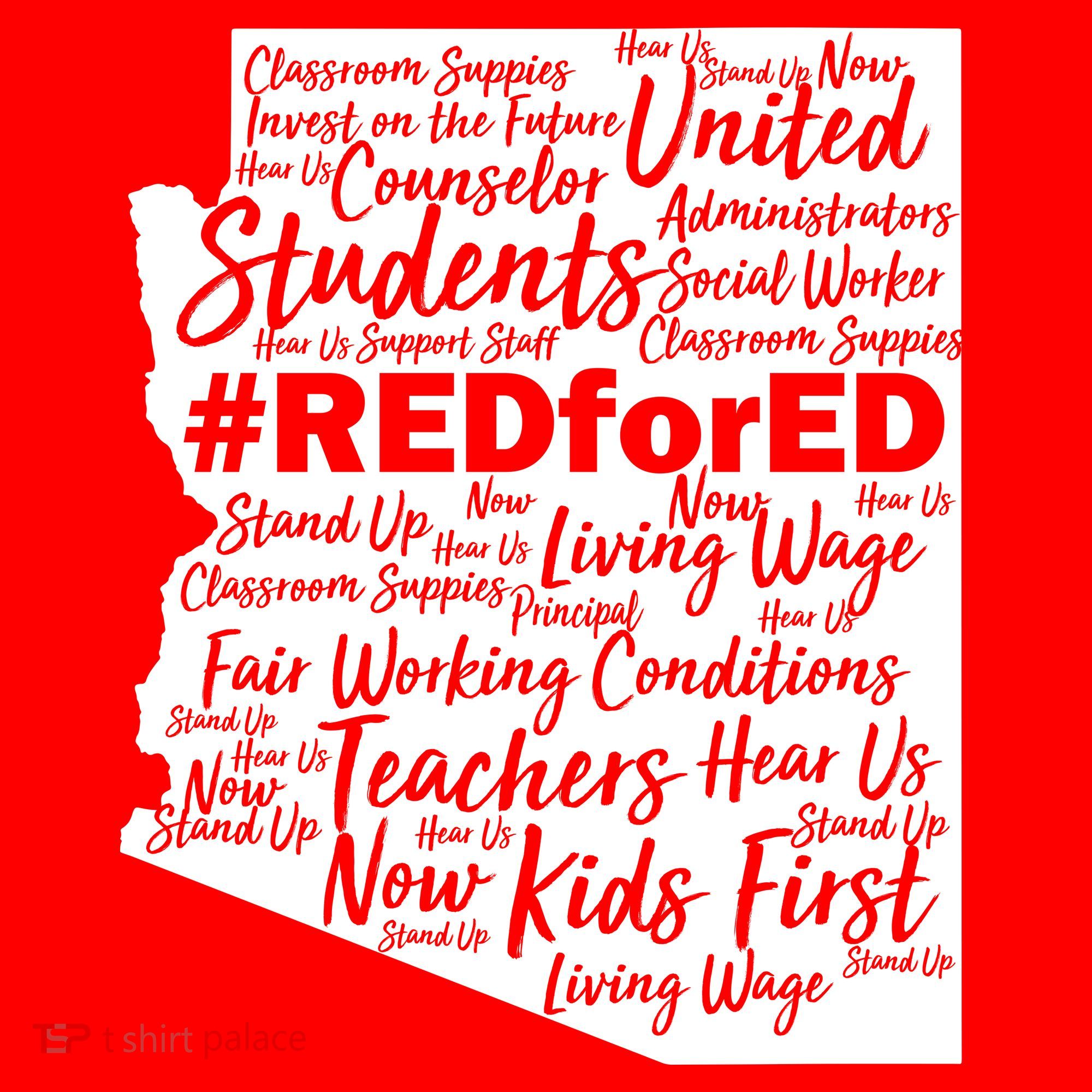 Red For Ed Arizona State Mash-Up Teachers Tank Top