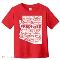 Red For Ed Arizona State Mash-Up Teachers Toddler T-Shirt thumb 0