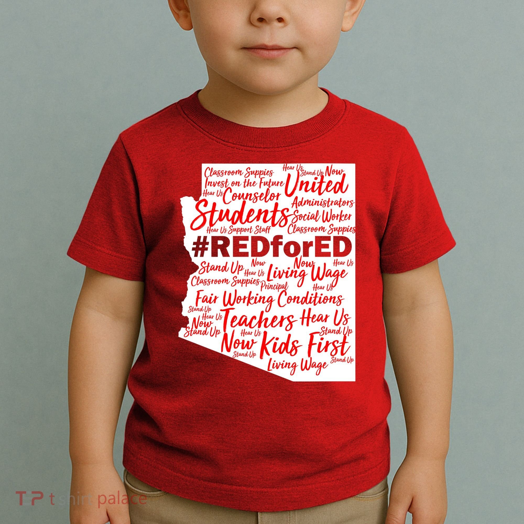 Red For Ed Arizona State Mash-Up Teachers Toddler T-Shirt