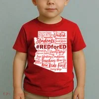 Red For Ed Arizona State Mash-Up Teachers Toddler T-Shirt thumb 2
