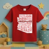 Red For Ed Arizona State Mash-Up Teachers Toddler T-Shirt thumb 3
