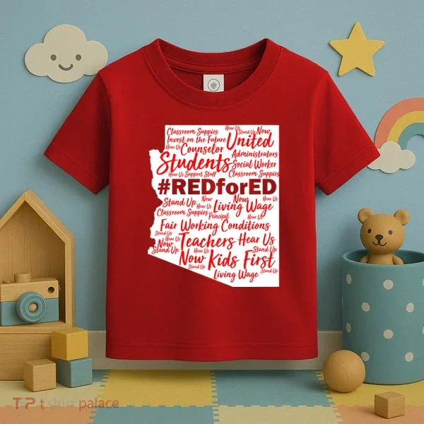 Red For Ed Arizona State Mash-Up Teachers Toddler T-Shirt