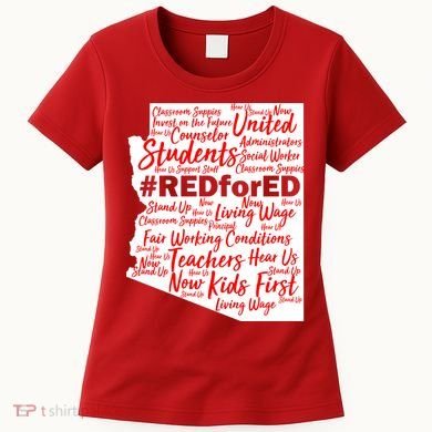 Red For Ed Arizona State Mash-Up Teachers Women's T-Shirt