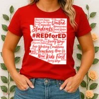 Red For Ed Arizona State Mash-Up Teachers Women's T-Shirt thumb 2