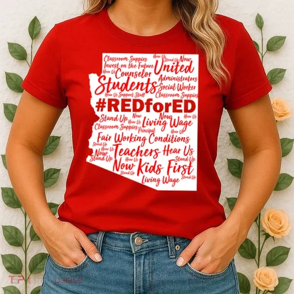 Red For Ed Arizona State Mash-Up Teachers Women's T-Shirt