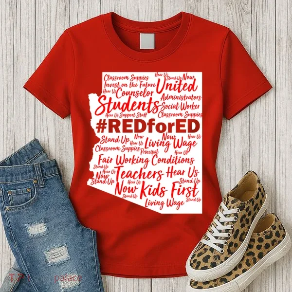 Red For Ed Arizona State Mash-Up Teachers Women's T-Shirt