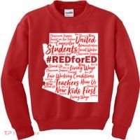 Red For Ed Arizona State Mash-Up Teachers Kids Sweatshirt thumb 0