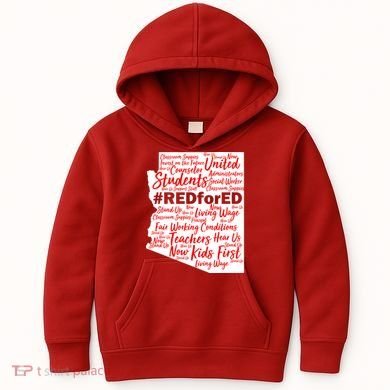 Red For Ed Arizona State Mash-Up Teachers Kids Hoodie