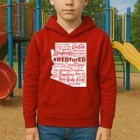 Red For Ed Arizona State Mash-Up Teachers Kids Hoodie thumb 2