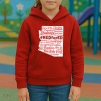 Red For Ed Arizona State Mash-Up Teachers Kids Hoodie thumb 3