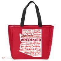 Red For Ed Arizona State Mash-Up Teachers Tote Bag thumb 0