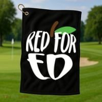 Red For Ed Arizona Teacher Golf Towel thumb 1