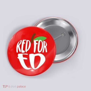 Red For Ed Arizona Teacher Button