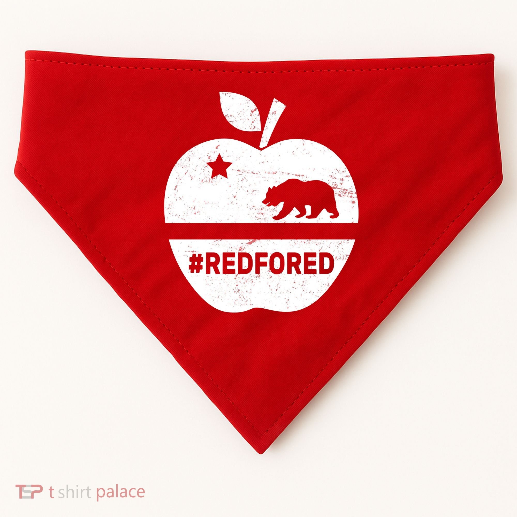 Red For Ed California Apple USA-Made Doggie Bandana