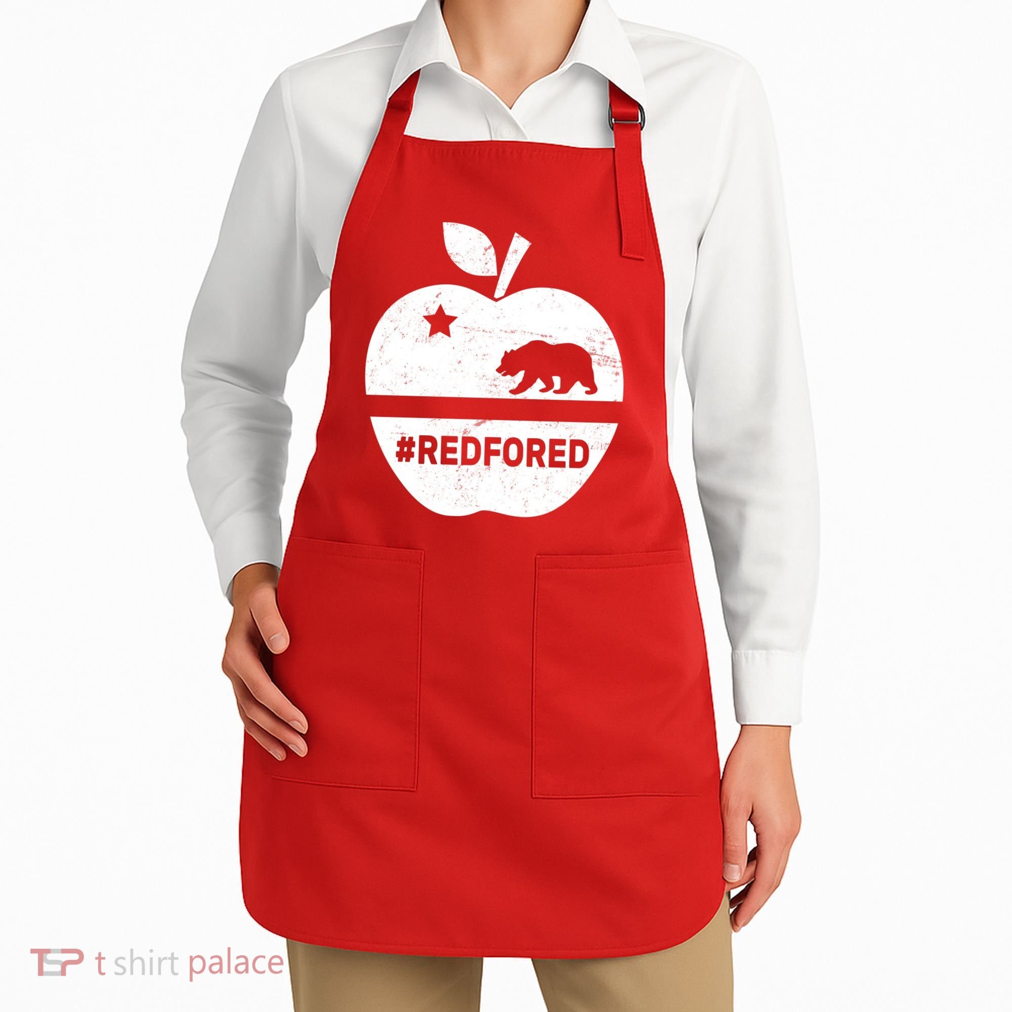 Red For Ed California Apple Apron