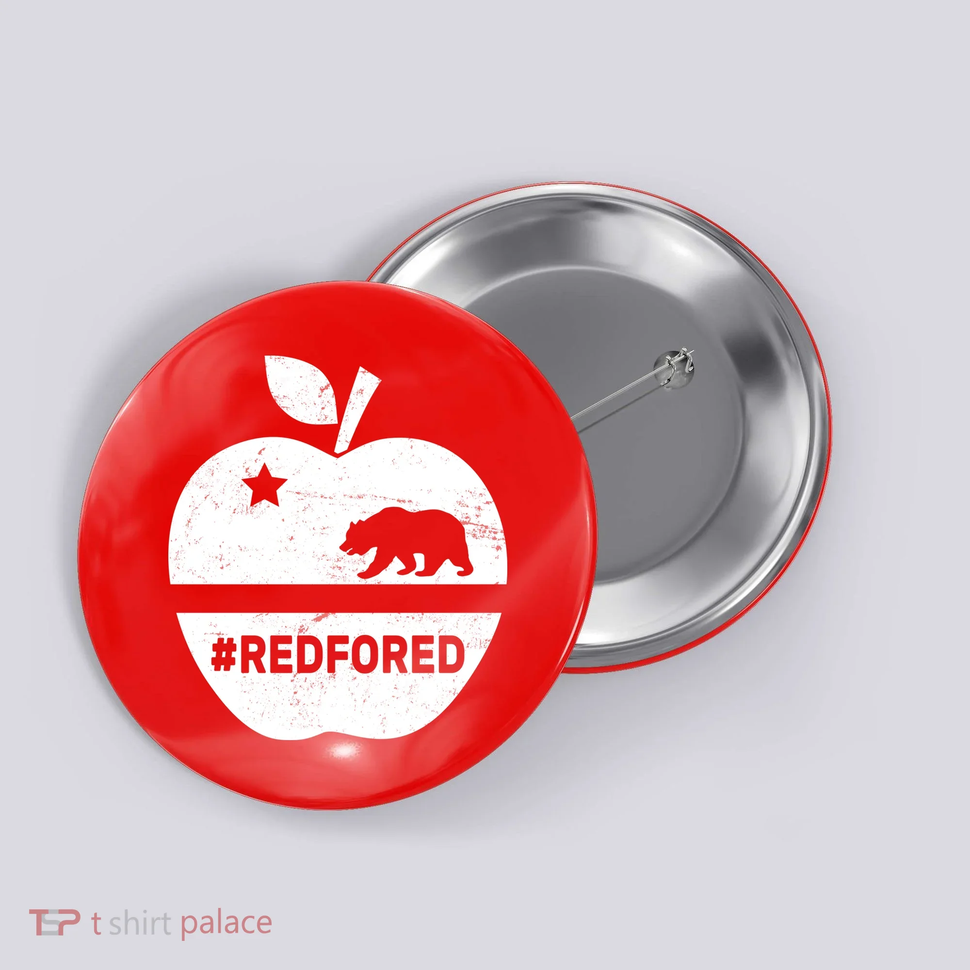 Red For Ed California Apple Button