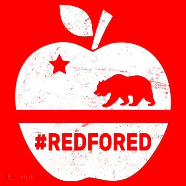 Red For Ed California Apple Button