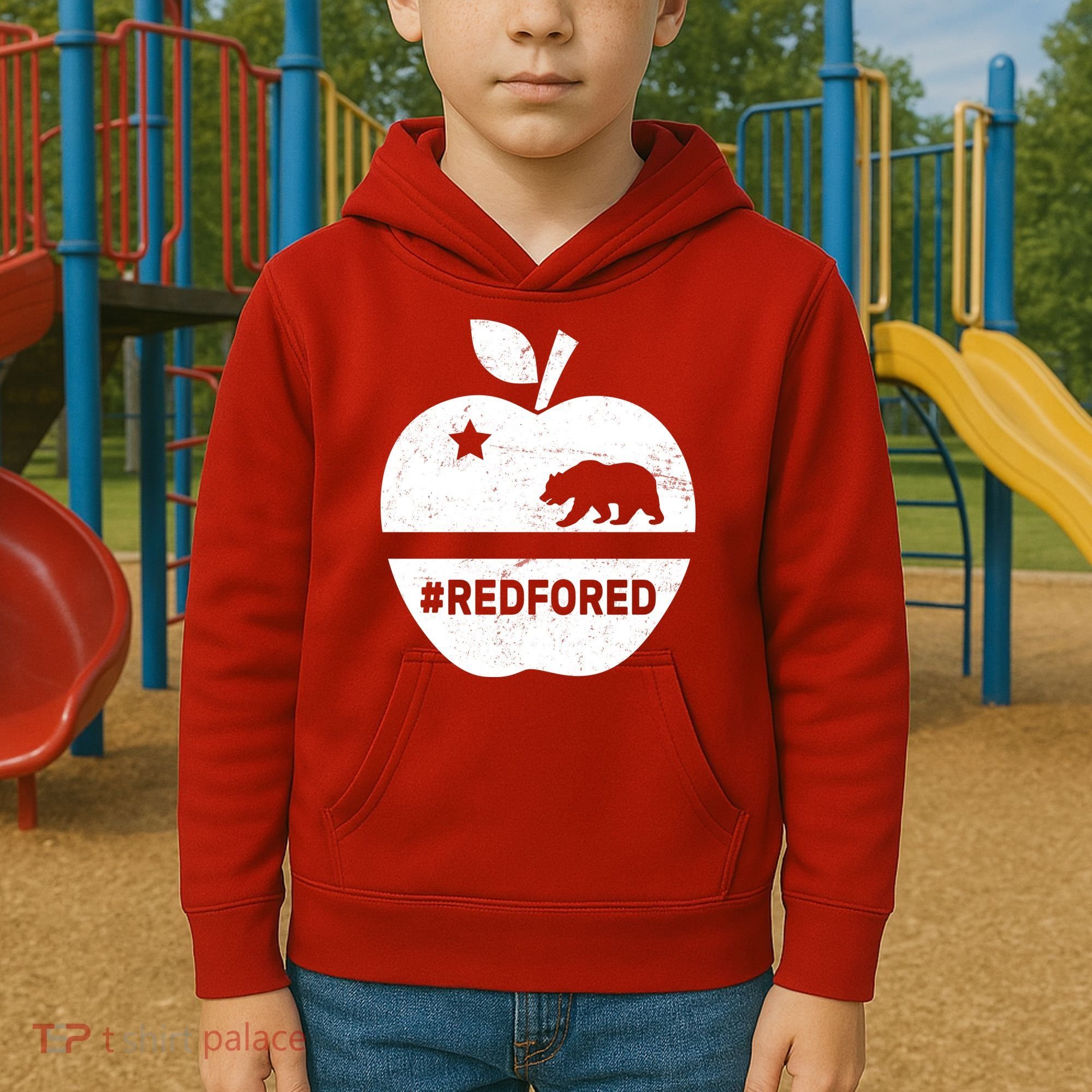 Red For Ed California Apple Kids Hoodie