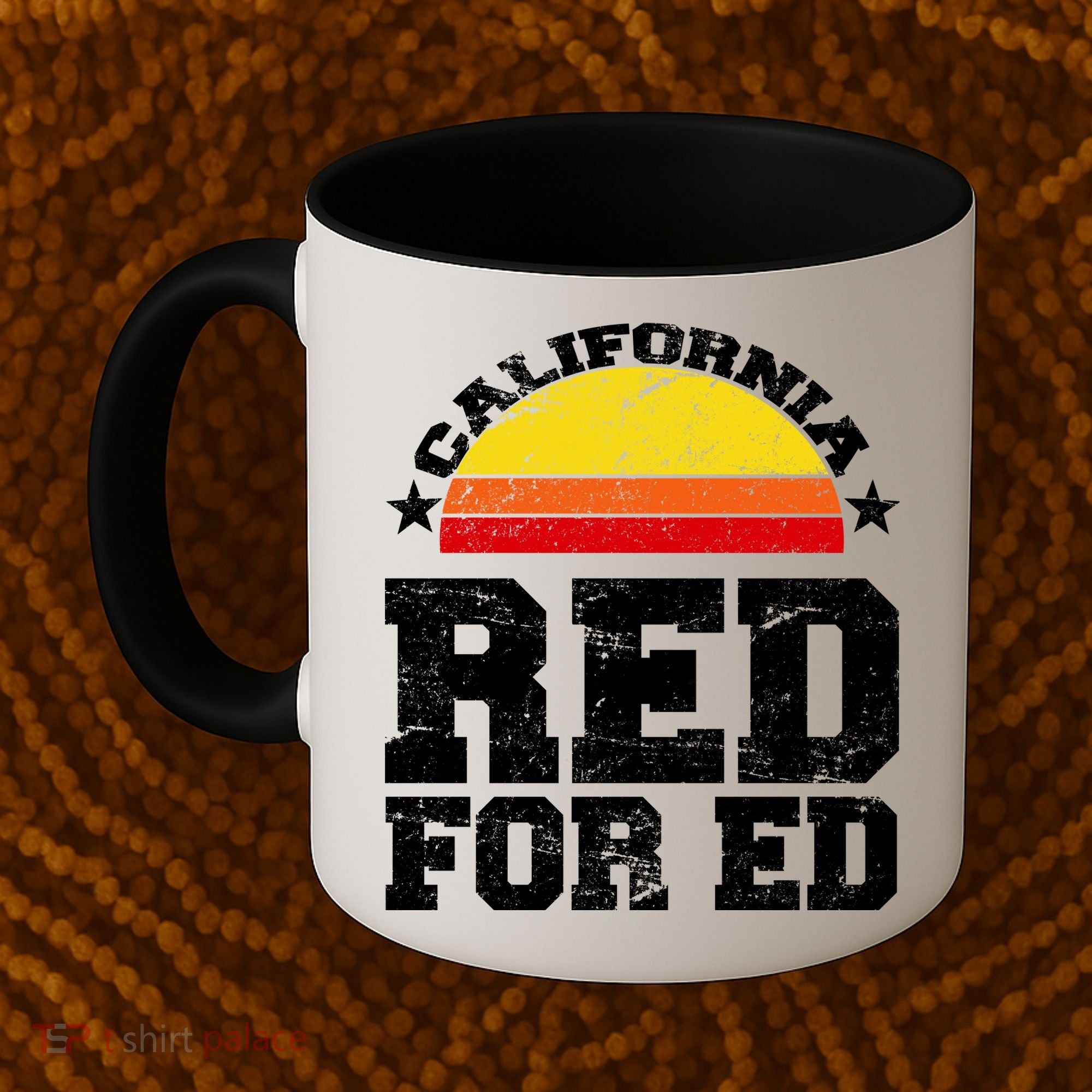 Red For Ed California Sunset Disstressed Coffee Mug