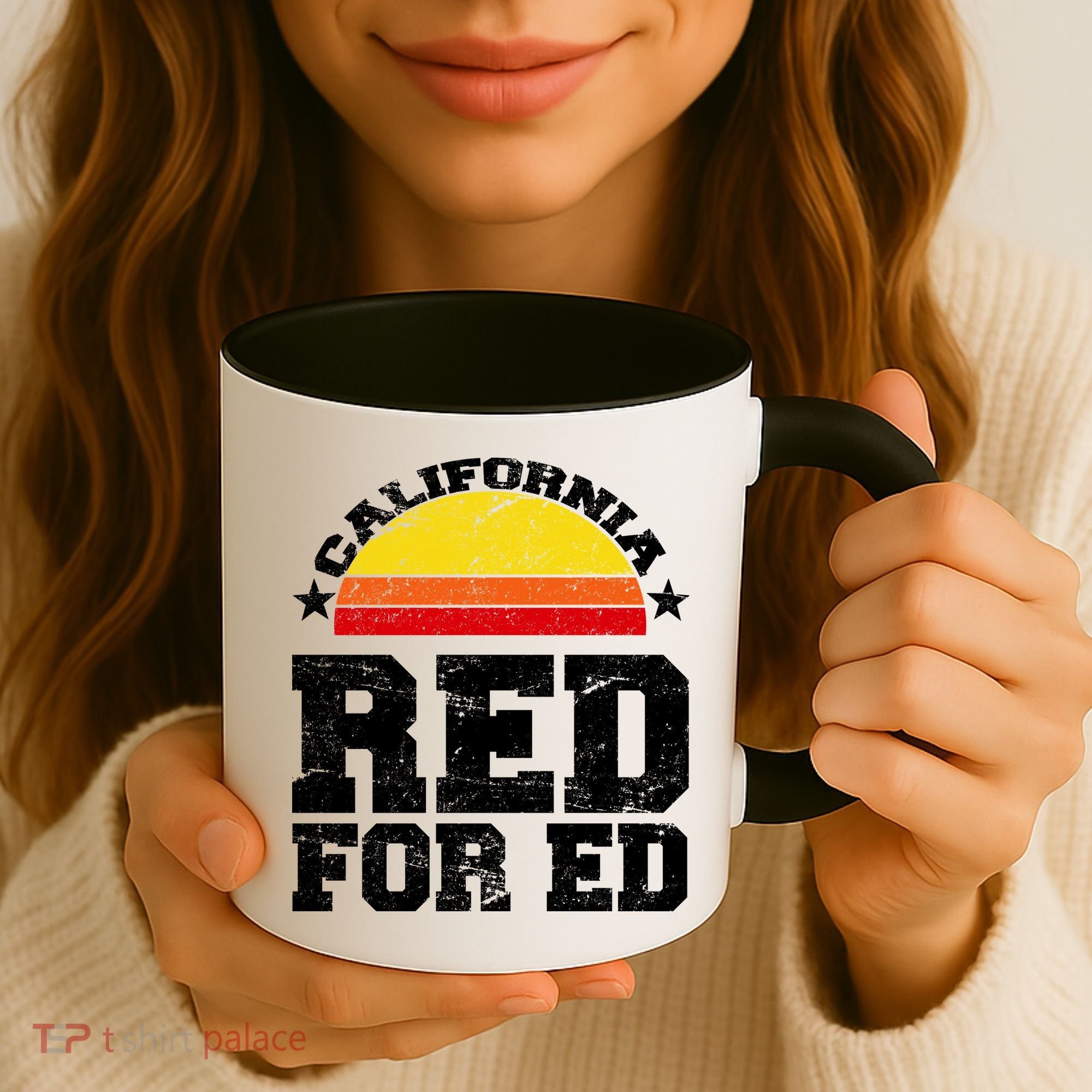 Red For Ed California Sunset Disstressed Coffee Mug