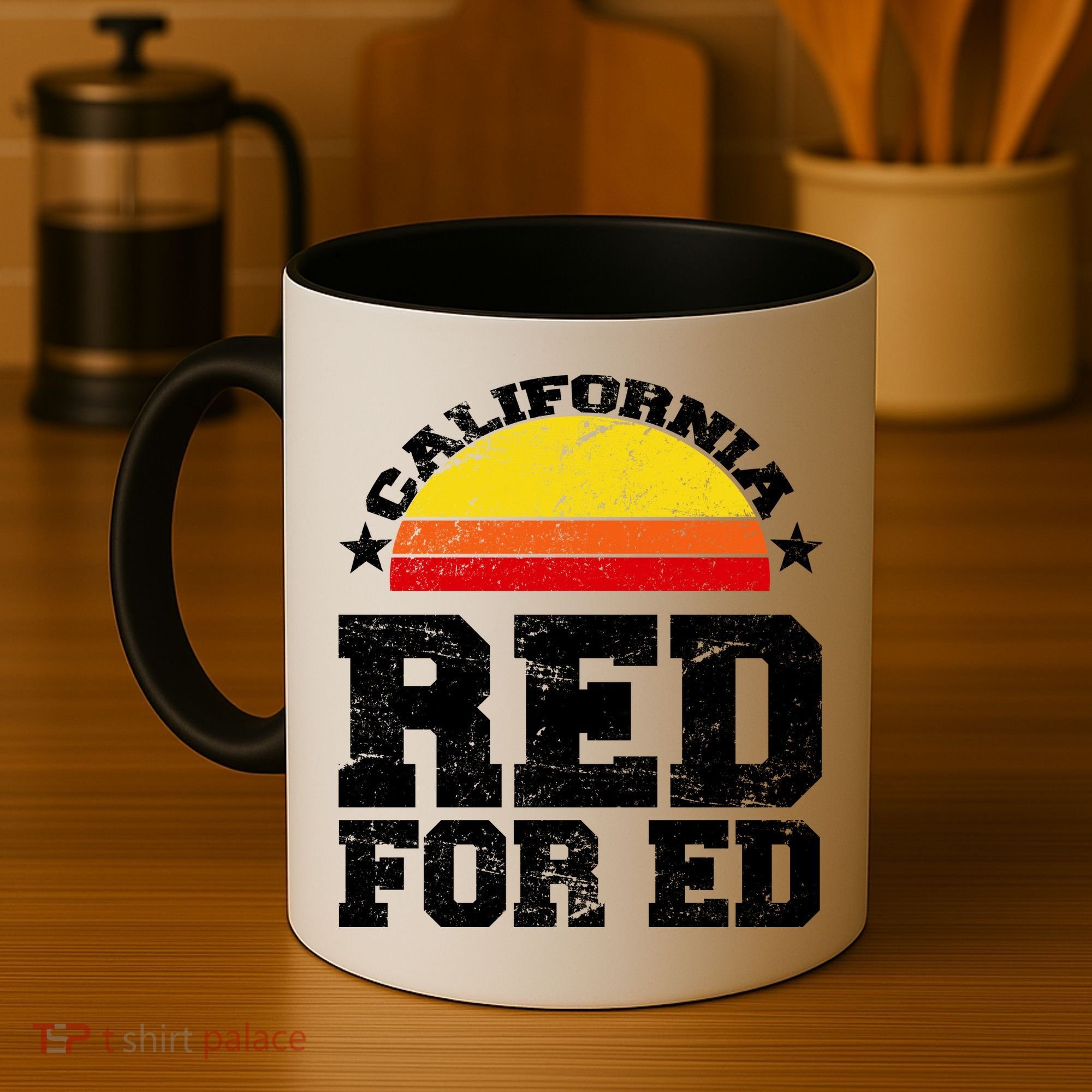 Red For Ed California Sunset Disstressed Coffee Mug