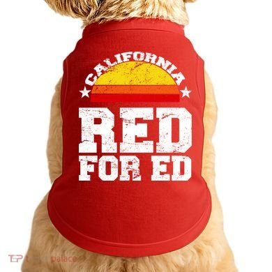 Red For Ed California Sunset Disstressed Doggie Tank