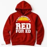 Red For Ed California Sunset Disstressed Hoodie thumb 0