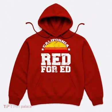 Red For Ed California Sunset Disstressed Hoodie