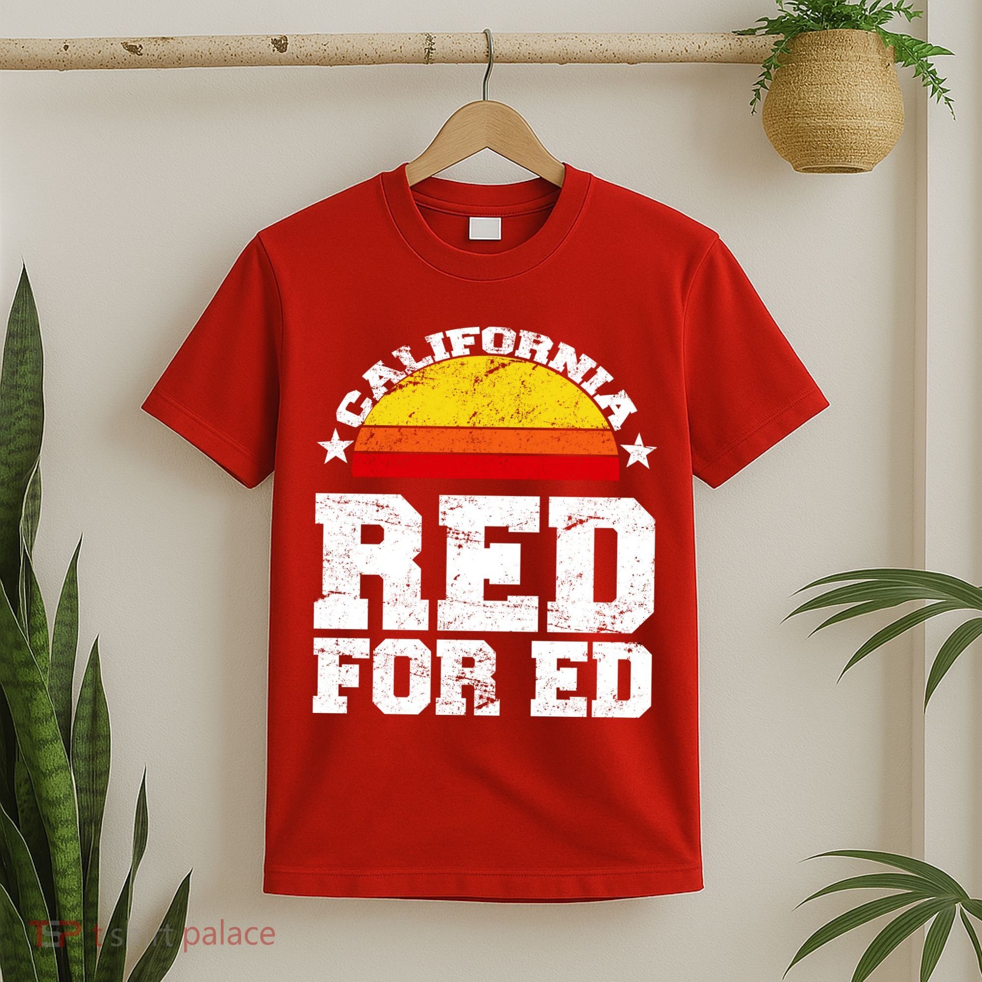 Red For Ed California Sunset Disstressed T-Shirt