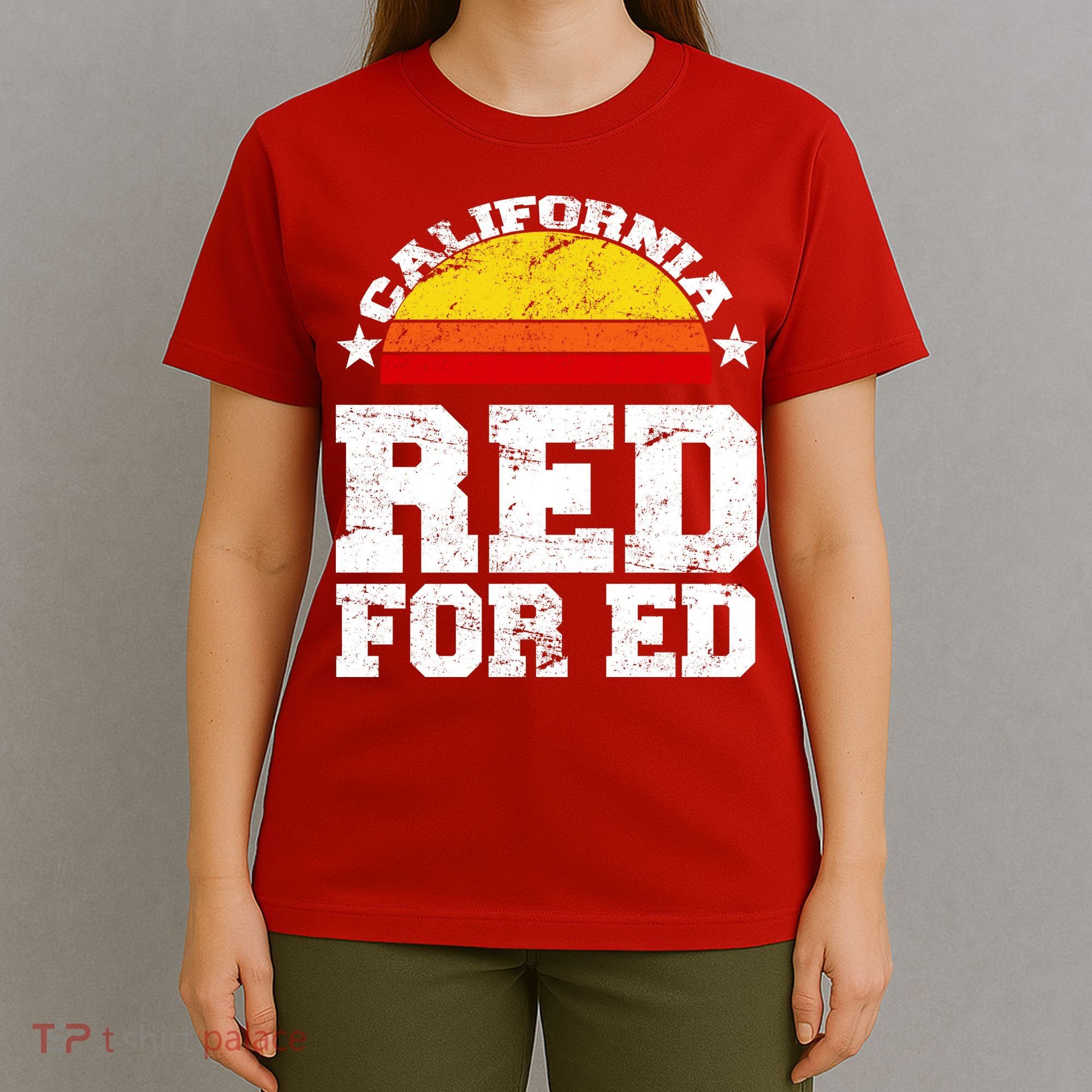Red For Ed California Sunset Disstressed T-Shirt