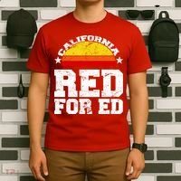 Red For Ed California Sunset Disstressed T-Shirt thumb 6