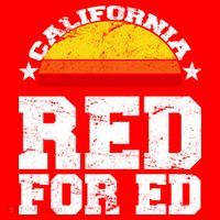 Red For Ed California Sunset Disstressed Button thumb 1