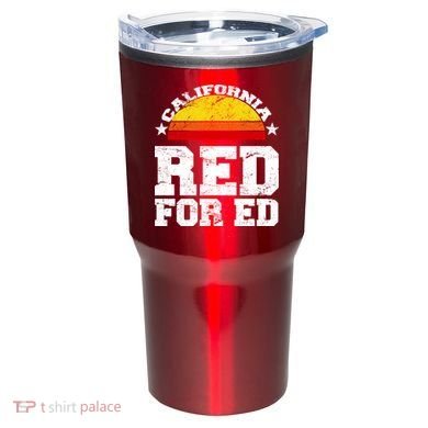 Red For Ed California Sunset Disstressed Tumbler