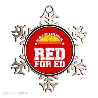 Red For Ed California Sunset Disstressed Ornament