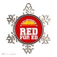 Red For Ed California Sunset Disstressed Ornament thumb 0