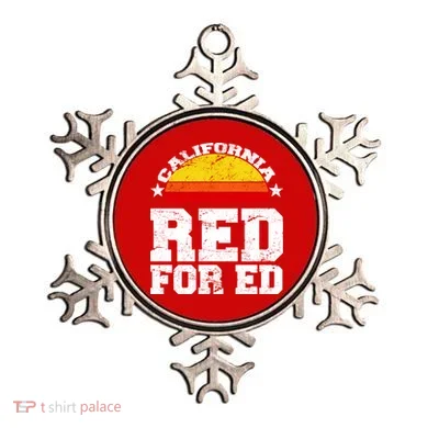 Red For Ed California Sunset Disstressed Ornament
