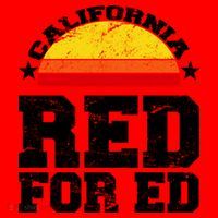 Red For Ed California Sunset Disstressed Santa Hat thumb 1