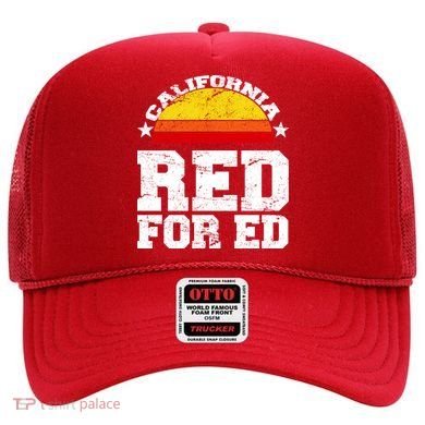 Red For Ed California Sunset Disstressed Hat