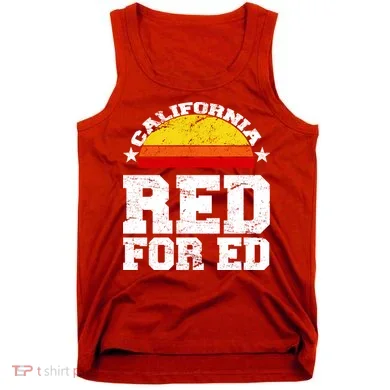 Red For Ed California Sunset Disstressed Tank Top