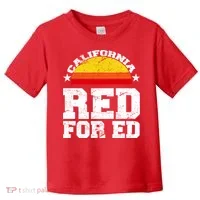 Red For Ed California Sunset Disstressed Toddler T-Shirt thumb 0