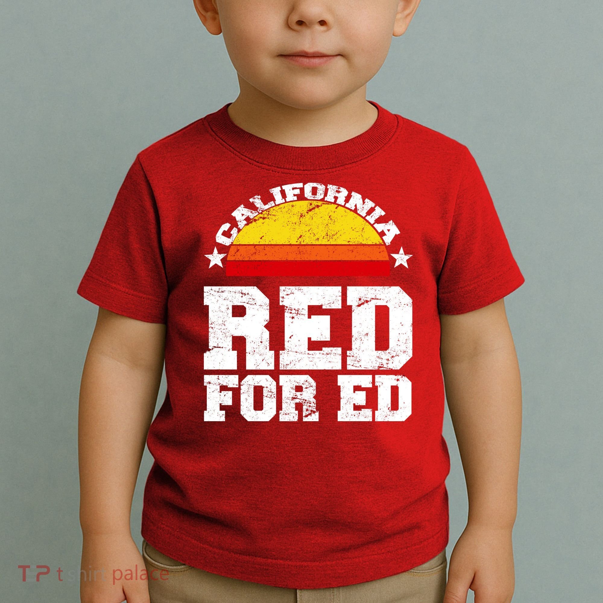 Red For Ed California Sunset Disstressed Toddler T-Shirt