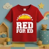 Red For Ed California Sunset Disstressed Toddler T-Shirt thumb 3