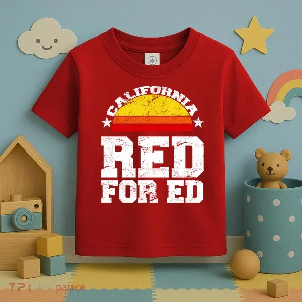 Red For Ed California Sunset Disstressed Toddler T-Shirt
