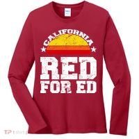 Red For Ed California Sunset Disstressed Women's Long Sleeve Shirt thumb 0