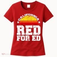 Red For Ed California Sunset Disstressed Women's T-Shirt thumb 0