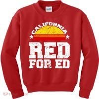 Red For Ed California Sunset Disstressed Kids Sweatshirt thumb 0