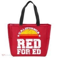 Red For Ed California Sunset Disstressed Tote Bag thumb 0