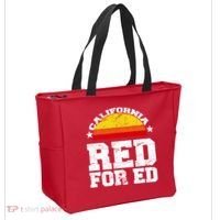 Red For Ed California Sunset Disstressed Tote Bag thumb 2